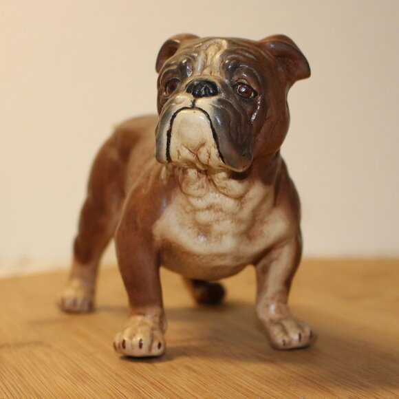 Vtg Ceramic English Bulldog Best In Show Stance Hand-Painted Collectible figurin - Picture 2 of 7